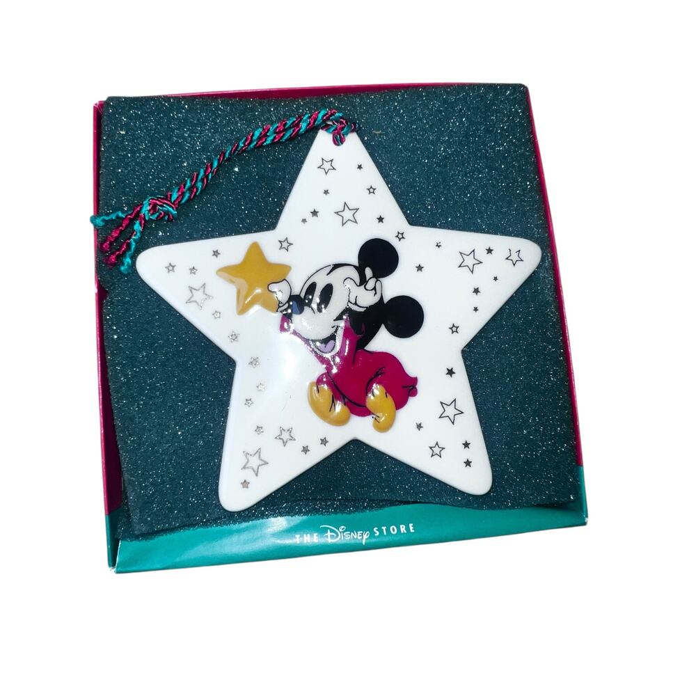 Vintage 95 Disney Store baby Mickey Mouse  star shaped First Christmas ornament
